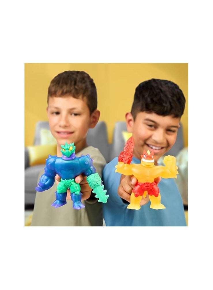 GOO JIT ZU Heroes of Goo Jit Zu S13 Meteor Madness Versus Pack: Flame Blazagon Vs Cacticus – Stretchable Action Figures with Goo Filling - Image 4