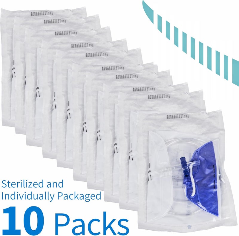 MINIVON 10 Pack Urinary Drainage Bag with AntiReflux Chamber  1500mL Urine Bags with 48 Tube Drainage Clips and Hanging Hook Urinary Bag with SplashResistant Drain Spout for Health Aids - Image 3