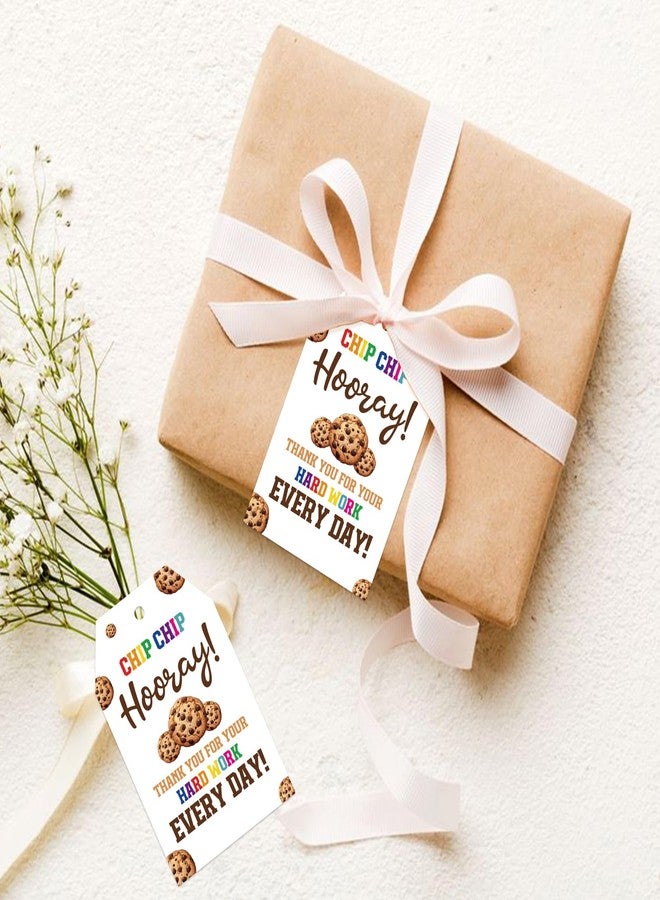 joycraft 50Pcs Cookie Thank You Gift Tags, 3.3x2.1 in Employee Awards Tags with String, Paper Gift Wrapping Labels for Teacher Appreciation, Thank You for Your Hard Work Labels for Office, School - Image 4