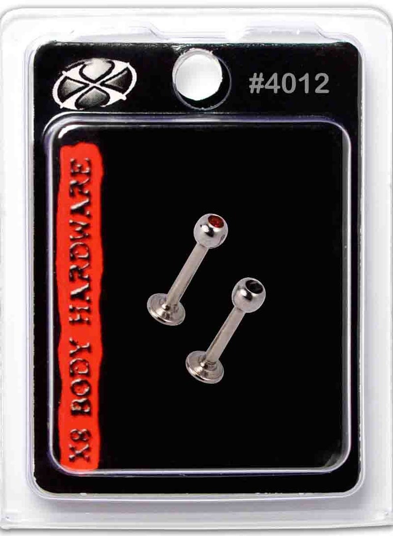 X8 BODY HARDWARE 2pc Stainless steel 316L lip ring jet black Siam - Image 1