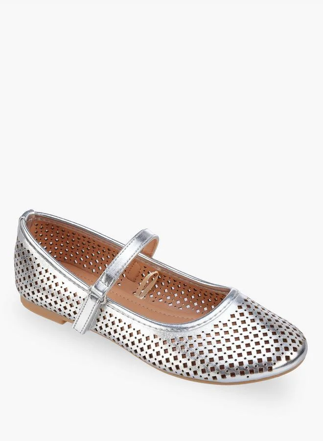 Flora Bella By Shoexpress SILVER Girls Hook & Loop Ballerina Shoes for Women | Best Price UAE