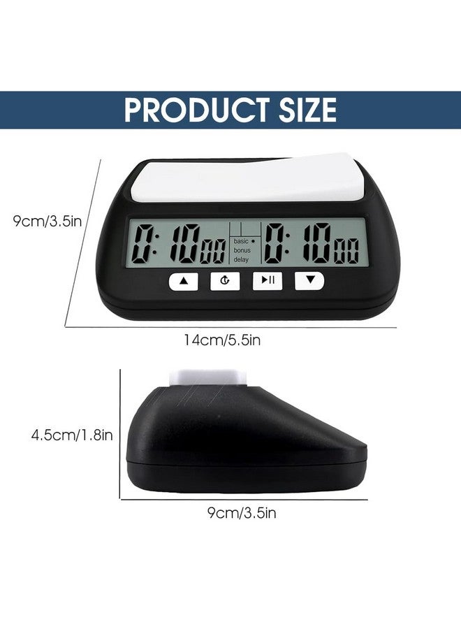 ZIBUYU® Digital Chess Clock Timer,Chess Timer for Board Games,Professional Chess Timer with Bonus Delay Count Down Up Function,Batteries Not Included