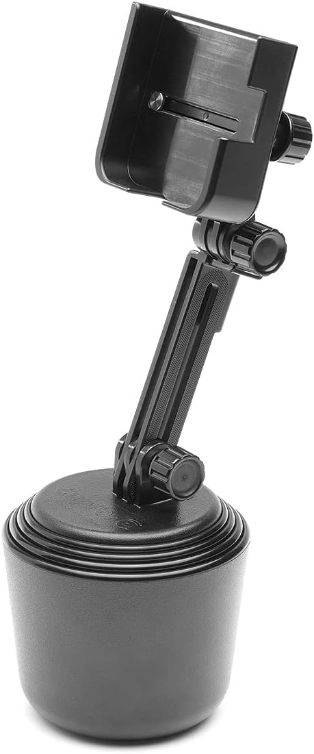 WeatherTech حامل الهاتف CupFone Two View مع امتداد لحامل أكواب قابل للتعديل عالمي للسيارات والشاحنات - أفضل تصميم لآيفون والهواتف الذكية - مقابض بلاستيكية سوداء - Image 2