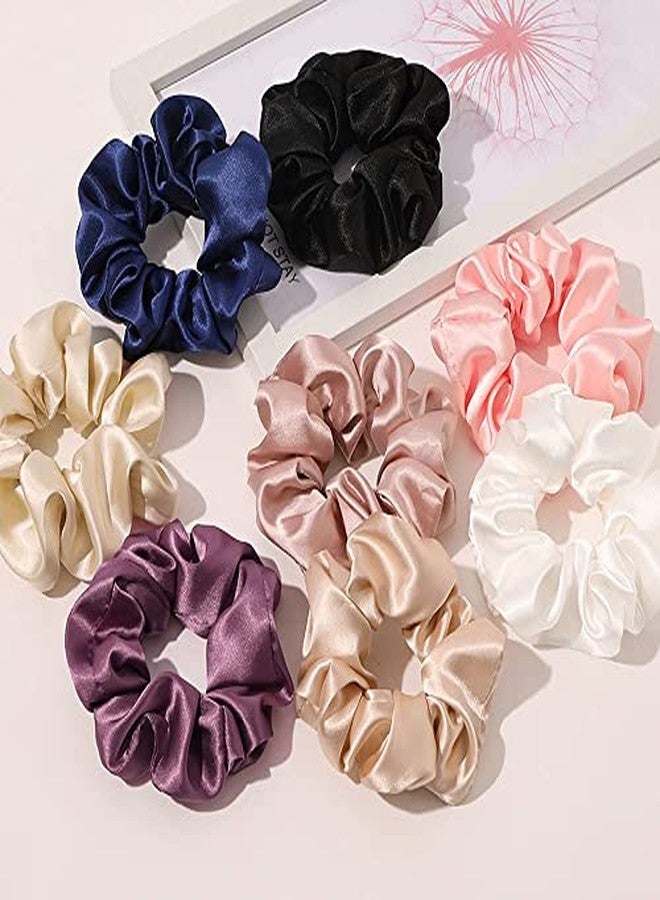 Diskary Satin Hair Scrunchies for Women & Girls-Soft, No-Crease,Curly, Straight, or Fine Hair, Smooth Silk-Feel Elastic Scrunchy Set for Styling, Sleep Regular Wear Multicolor (Pack of 12) - Image 5
