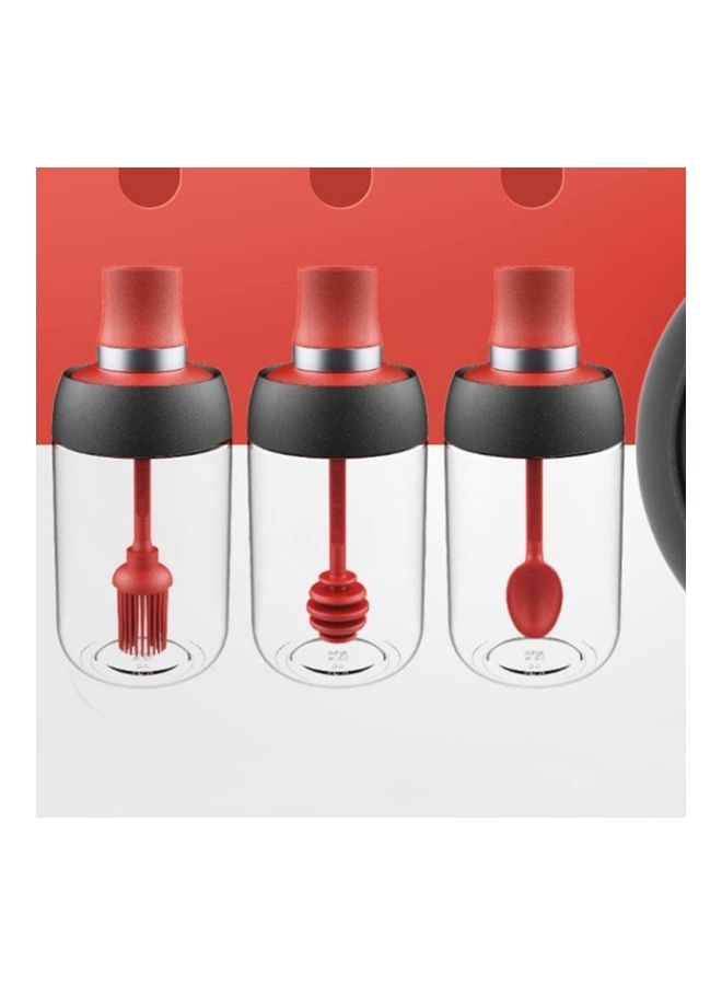 NIBEMINENT 3-Piece Transparent Glass Condiments Jar Multicolour - Image 2