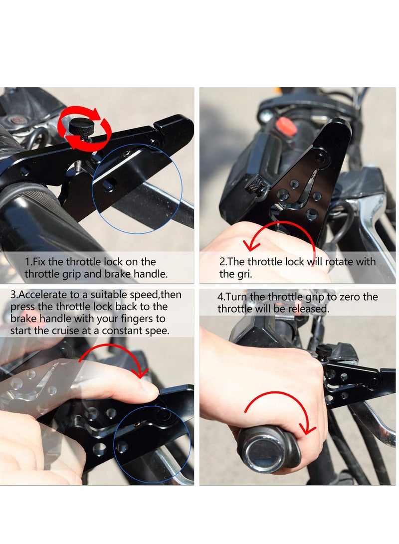 SYOSI 2 PCS Throttle Lock, Motorcycle Throttle Lock, Universal Throttle Assist Wrist/Hand Grip Lock Clamp with Silicone Ring Protect Fits Most Any Bike Durable Lightweight Aluminum Alloy  - Image 2