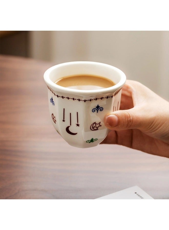 Star Moon Ceramic Coffee Mug,Arabic Coffee Cup - Image 2