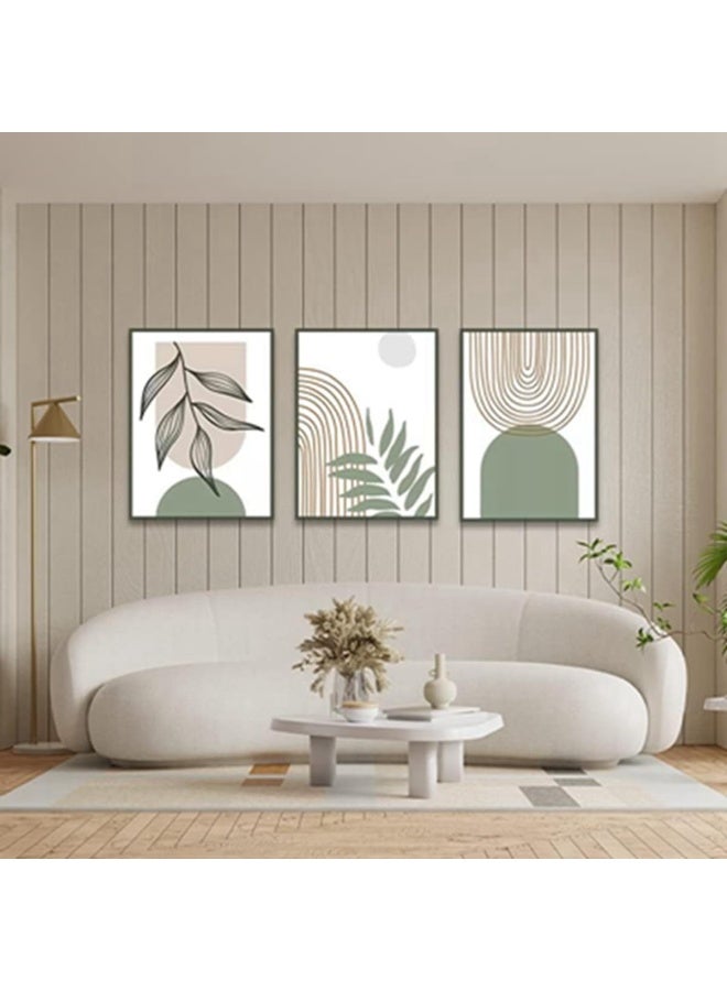 Home Trove Hmdkhi Modern Aesthetic Plant Pictures, Boho Decorative Pictures, Natural Landscape Poster, Abstract Art Deco Poster Set - No Frame  - Image 3
