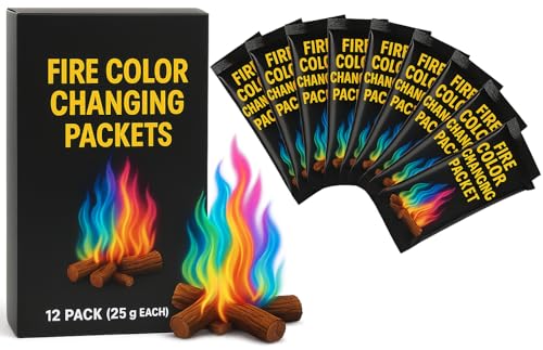 Bexter Magic Campfire Fire Color Changing Packets – 12 Pack (25g Each) – Rainbow Magical Flames for Fire Pits, Bonfires, Fireplaces – Indoor & Outdoor Use – Camping Accessory for Wood Fires - Image 1