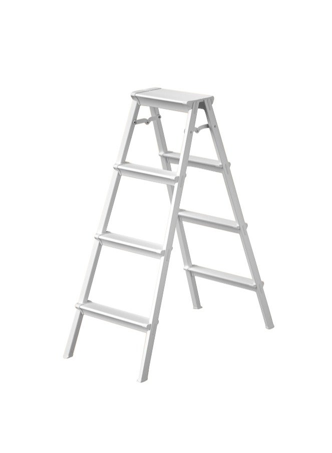 SUNRISE 4 Step Ladder Aluminum Folding Step 4 Steps Stool With Anti Slip Sturdy And Wide Pedal Portable Multi-Use Stepladder For Home And Kitchen Use Space Saving Lightweight Aluminum  - Image 1
