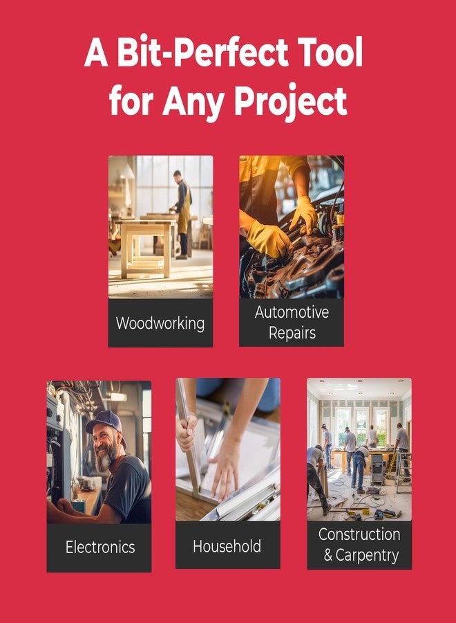Megapro Ratcheting Screwdriver - 13-in-1 Multi Bit Screw Driver w/ ¼" Hex Shaft for Phillips, Star, Flat, Square Bit - Ratchet Screwdriver w/Retractable Cartridge - Multi Screwdriver - Image 5