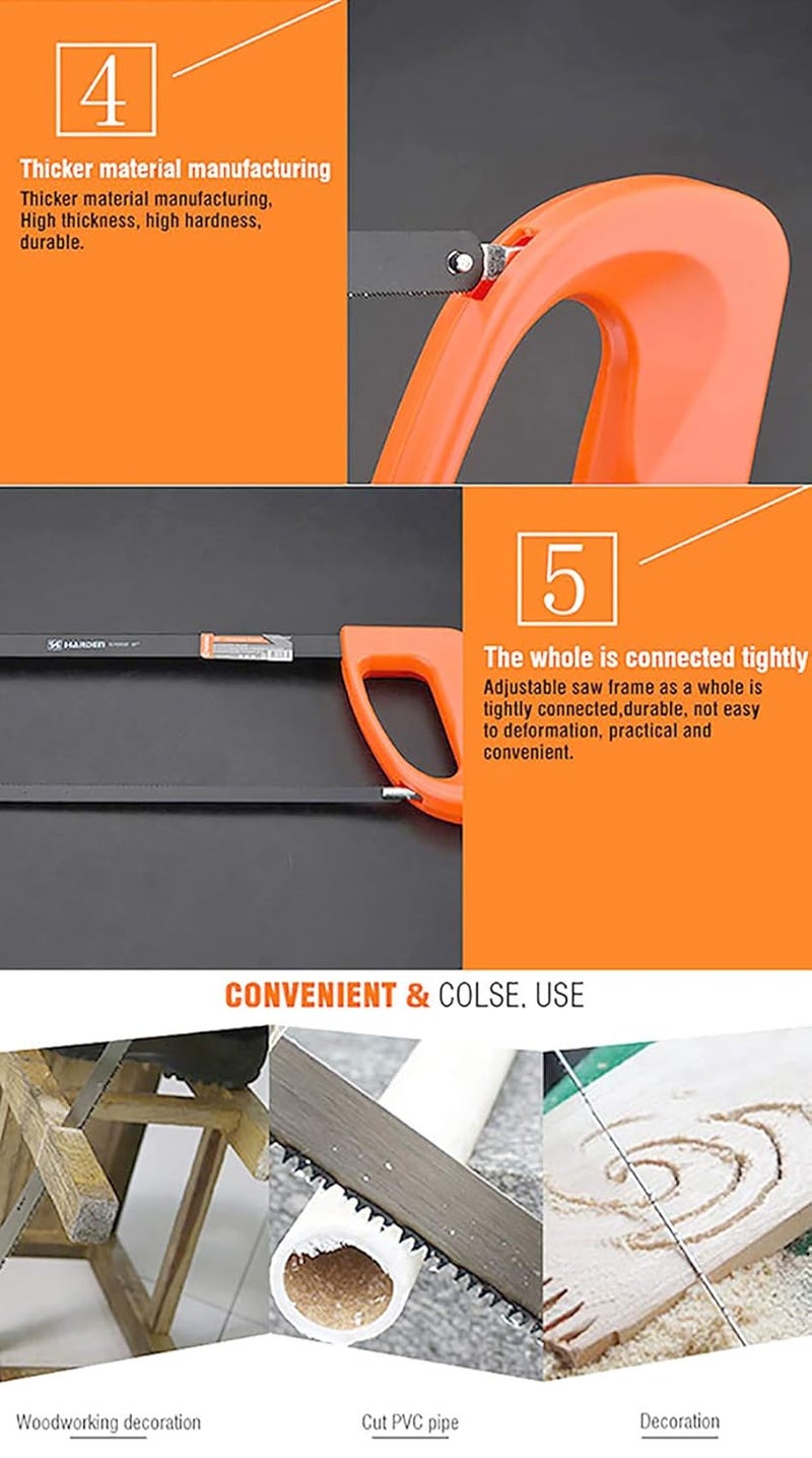 Harden 12 Professional Hacksaw Saw Frame Made Carbon Steel Frame Plastic Handle610702 - Image 4
