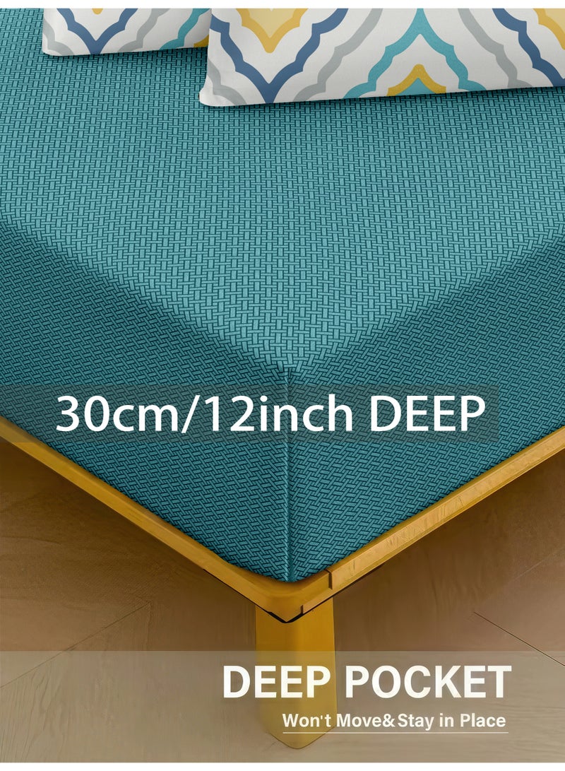 Noon East 6Pcs Comforter | Soft Microfiber Material | Multiple Color | 1 Duvet Cover 160 X 230 Cm, 1 Fitted Sheet 120 X 200 Cm With 30 Cm Deep Pocket, 4 Pillow Cases 50 X 75 Cm | Suitable For Single Size Mattress - Image 5