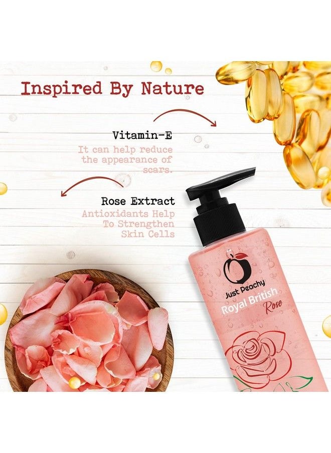 Just Peachy - " Royal British Rose" Shower Gel ; Body Wash ; Free From Sls Phosphates & Paraben ; Enriched With Rose & Vitamin E ; 100% Vegan ; 250 Ml - Image 1