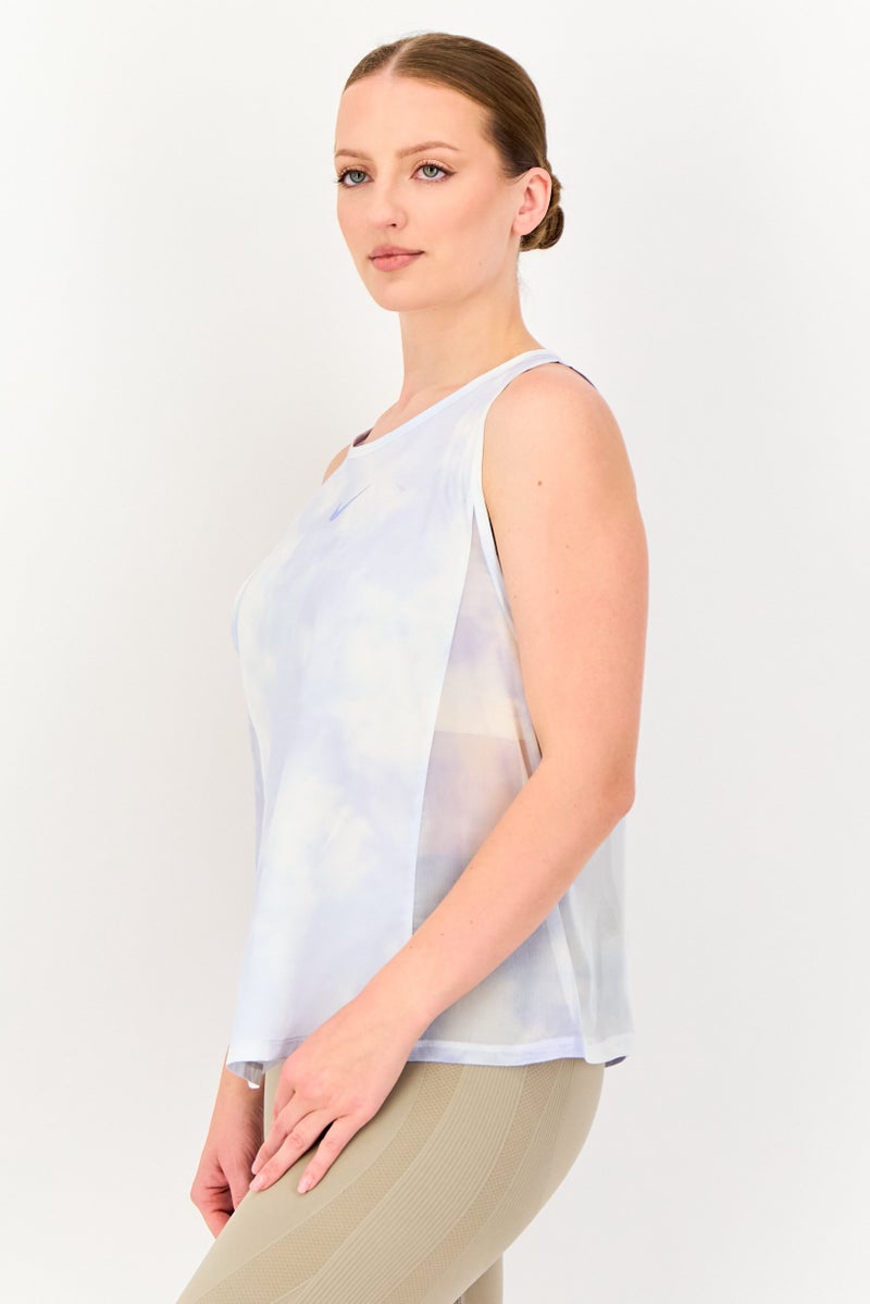 Nike Women Standard Fit Sleeveless Running Tank Top, Multicolor - Image 3