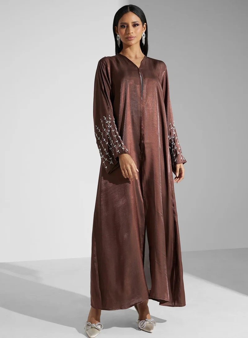 Khizana Embellished Detail Abaya With Sheila