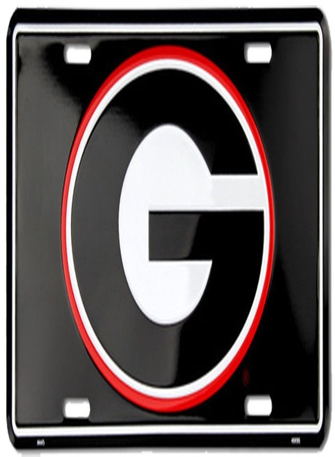 Hangtime University of Georgia - Georgia Bulldogs - Georgia G on Black Embossed Metal auto tag