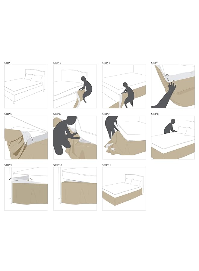 madison park Simple Fit Bedskirt Khaki Model:Mp11 5368 - Image 3
