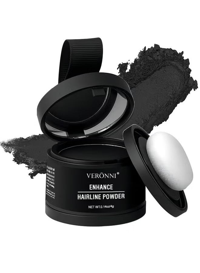 فيروني قائمة المنتجات ذات الصلة Hairline Powder Root Touch Up لون الشعر, مسحوق الظل Hairline, مسحوق Hairline يخفي على الفور, حجم فوري وتغطية فروة الرأس لترقيق الشعر, سريع وكامل الرعاية, 100٪ الماء مقاومة للعرق (أسود) - Image 1