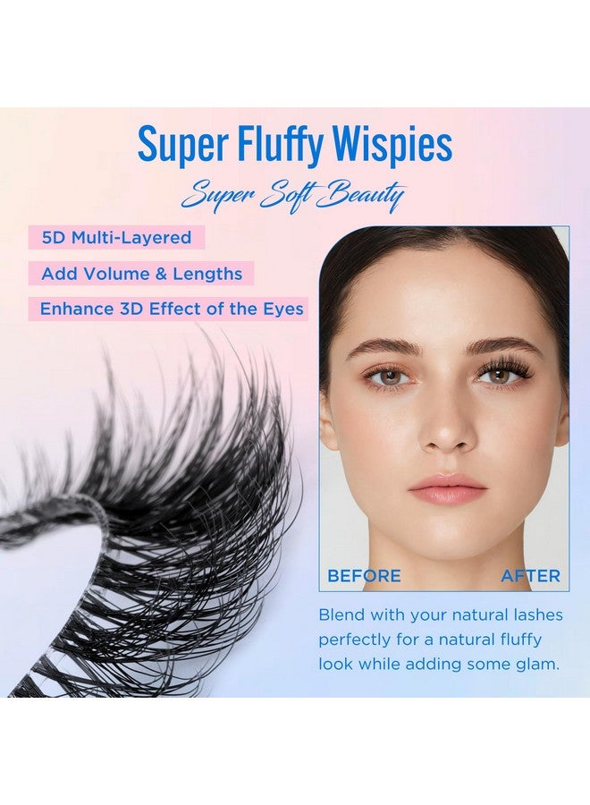 BEPHOLAN S Natural Look False Lashes - Bepholan Fake Eyelashes 5D Super Fluffy False Eyelashes Clear Band Wispy Lashes 3-Pack Faux Mink Lashes,Xmz91 - Image 3