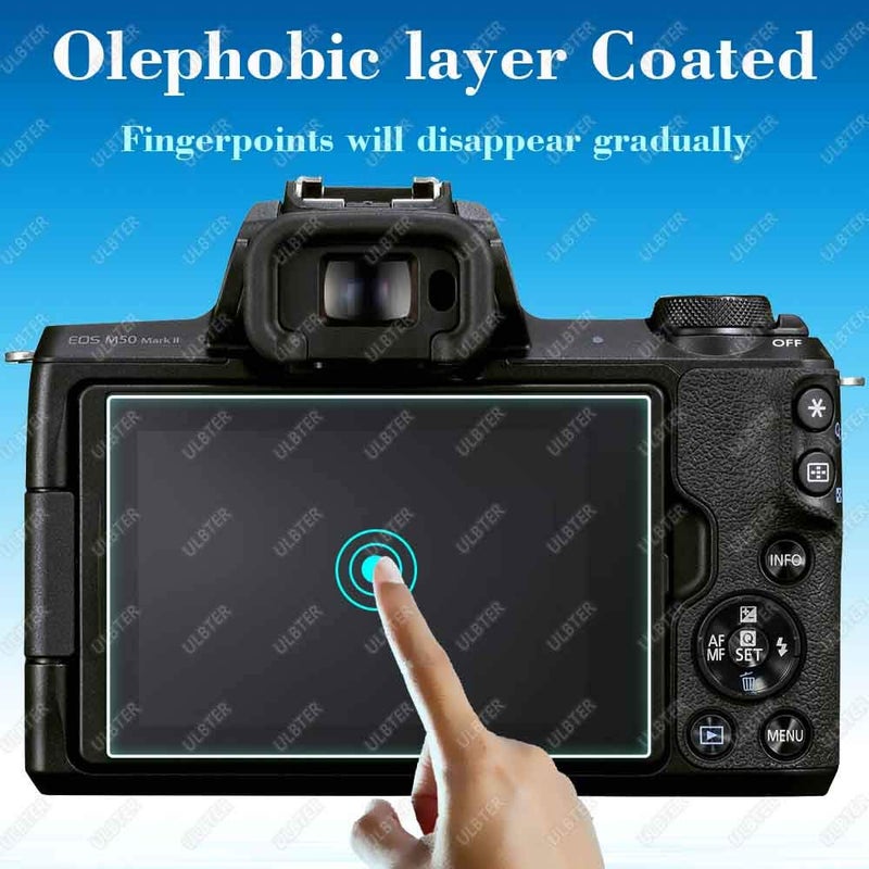 ULBTER Screen Protector for Canon EOS M50 Mark II Camera & Hot Shoe Cover 0.3mm 9H Hardness Ultra-clear Tempered Glass Screen Protector,Anti-Scrach Anti-Fingerprint Anti-Dust Anti-Bubble [3 Pack] - Image 4
