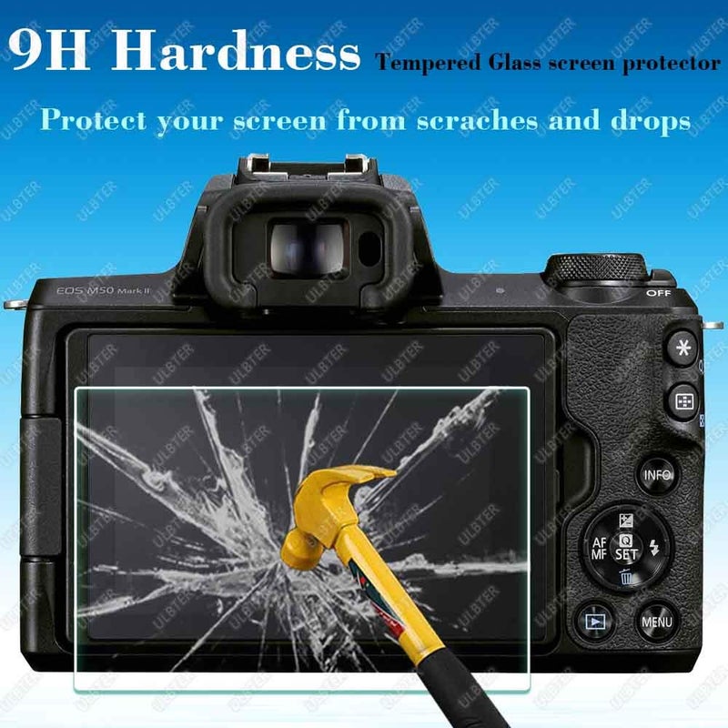 ULBTER Screen Protector for Canon EOS M50 Mark II Camera & Hot Shoe Cover 0.3mm 9H Hardness Ultra-clear Tempered Glass Screen Protector,Anti-Scrach Anti-Fingerprint Anti-Dust Anti-Bubble [3 Pack] - Image 3