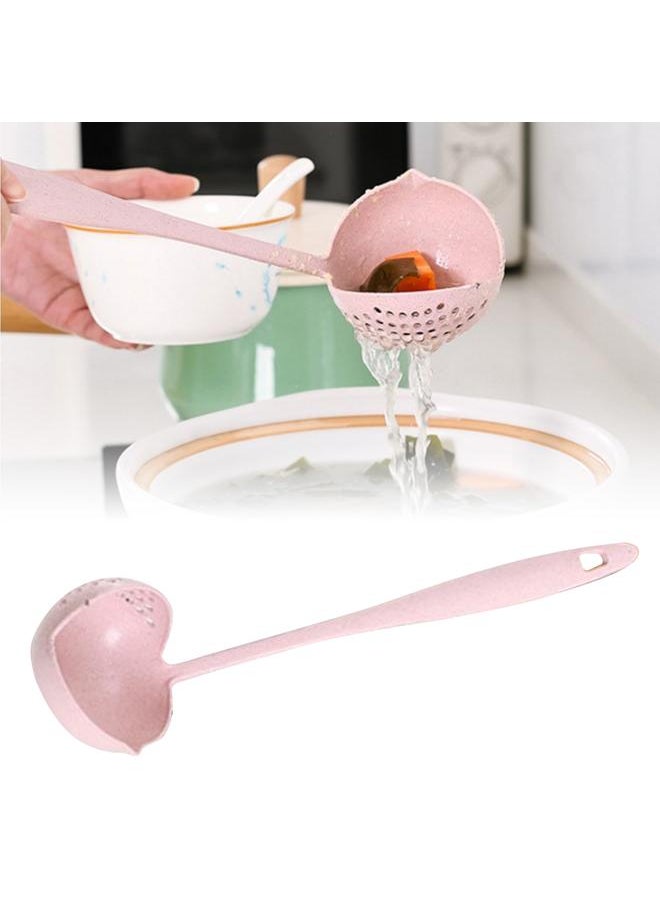 Thoraya - Straining Ladle Pink Simple 2 in 1 Durable Sturdy Spout Design Hanging Hole Soup Strainer Ladle for Hotpot Cooking Kitchen - Image 1