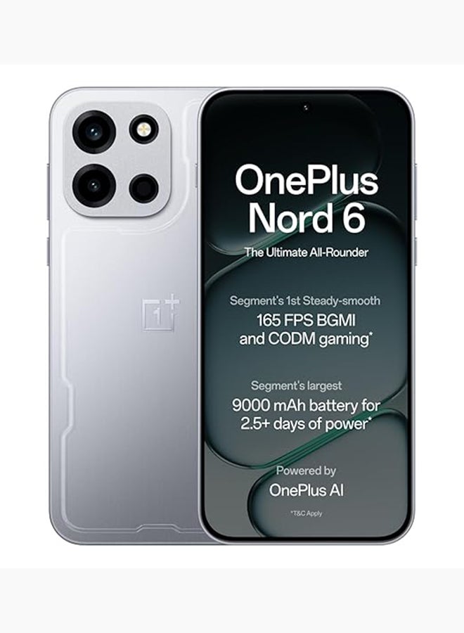 OnePlus Nord 6 Dual SIM Quick Silver with AI 8GB RAM 256GB 5G - Indian Version - Image 1