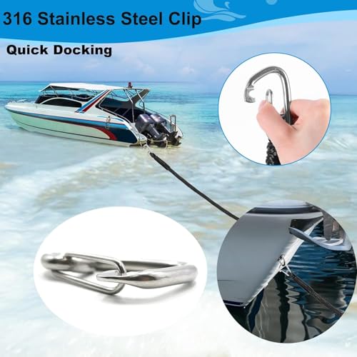 NIUTRIP Bungee Dock Line with Stainless Steel Clip Boat Rope Mooring String with Foam Float for Docking,Kayak,Watercraft,SeaDoo,Jet Ski,Canoe,Pontoon Boat Accessories,4-5.5ft,2 Pack（Black） - Image 5