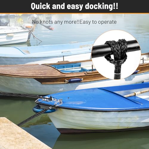 NIUTRIP Bungee Dock Line with Stainless Steel Clip Boat Rope Mooring String with Foam Float for Docking,Kayak,Watercraft,SeaDoo,Jet Ski,Canoe,Pontoon Boat Accessories,4-5.5ft,2 Pack（Black） - Image 2
