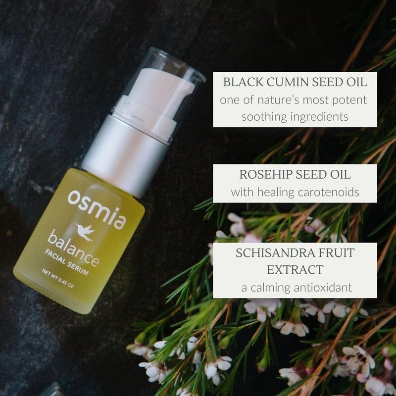 Osmia Skincare - Natural Balance Facial Serum | Black Cumin, Rosehip, Lavender, + Geranium Oils | Soothe, Hydrate, Smooth | Clean Beauty For Healthy Skin (0.5 fl oz | 15 ml) Packaging May Vary - Image 5