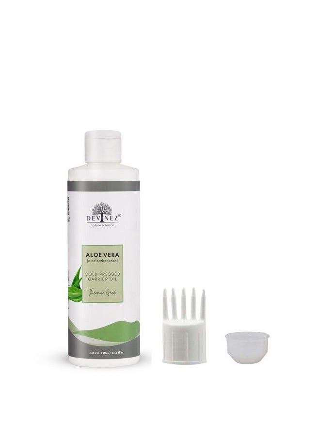 Devinez - Aloe Vera Coldpressed Certified Oil 250Ml With Fliptop Cap And Hair Applicator 100% Pure Natural Undiluted Therapeutic Grade For Skin Care Face Acne Scars Hair Care Moisturizer & Dark Circles - Image 1