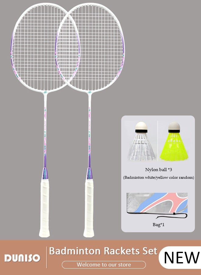 DUNISO مجموعة مضارب بادل مكونة من 2، مضارب بادل من سبائك الحديد تشمل حقيبة بادل، 3 كرات بادل، 2 قبضة مضرب للمبتدئين لألعاب الهواء الطلق في الفناء الخلفي، اللعب اليومي والتدريب - Image 1