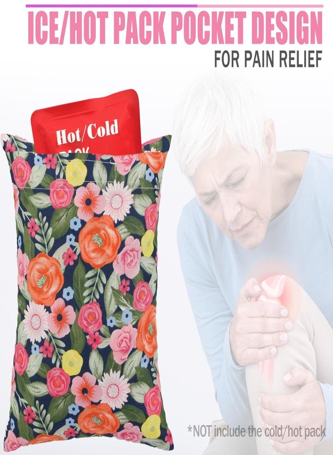 BNRendles Comfortable Padding Knee Pillow for Side Sleepers Leg Support Pillows Hip Replacement Back Pain Relief Pressure off After Surgery between Thighs Joints Side Sleeping Men Women, Painting Flower - Image 2