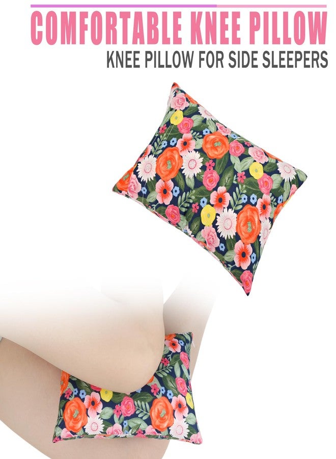 BNRendles Comfortable Padding Knee Pillow for Side Sleepers Leg Support Pillows Hip Replacement Back Pain Relief Pressure off After Surgery between Thighs Joints Side Sleeping Men Women, Painting Flower - Image 3