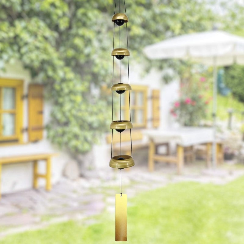 ASTARIN Copper Wind Chimes, Temple Wind Chime with 5 Bells, Feng Shui Wind Chimes for Home Yard Outdoor Decoration, A Great Memorial Wind Chime for Someone who Loves Peace - Image 5