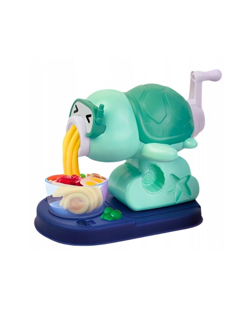 Premium Cartoon Turtle Noodle Maker Toy – Fun Hand-Crank Food Play Toy, Green Turtle Design with Bowl Accessories, Creative Pretend Play Set - Image 1