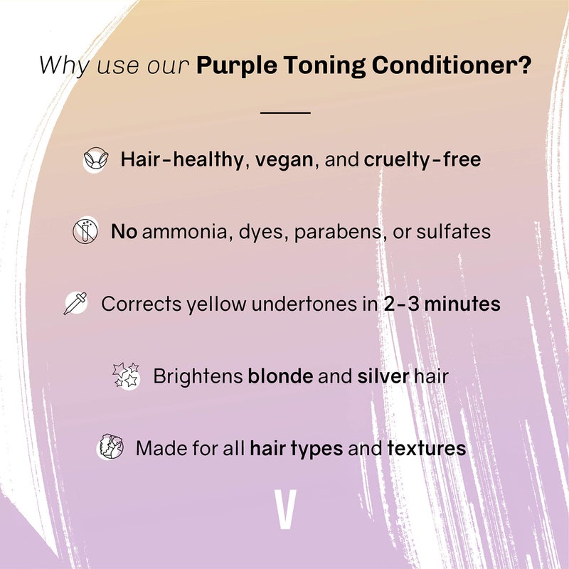 oVertone Haircare Purple Toning Conditioner with Shea Butter & Coconut Oil, Neutralizes Brassiness in Blonde & Platinum Hair, Cruelty-Free, 8 oz - Image 3