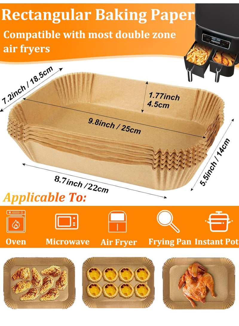 YIM-VIBEHAUS Disposable Air Fryer Liners 100 PCS Rectangular Paper Liners for Air Fryer Oil-proof Air Fryer Parchment Non-Stick Baking Paper for Microwave Oven Air Fryer Paper Liners Air Fryer Accessories 22*14cm - Image 4