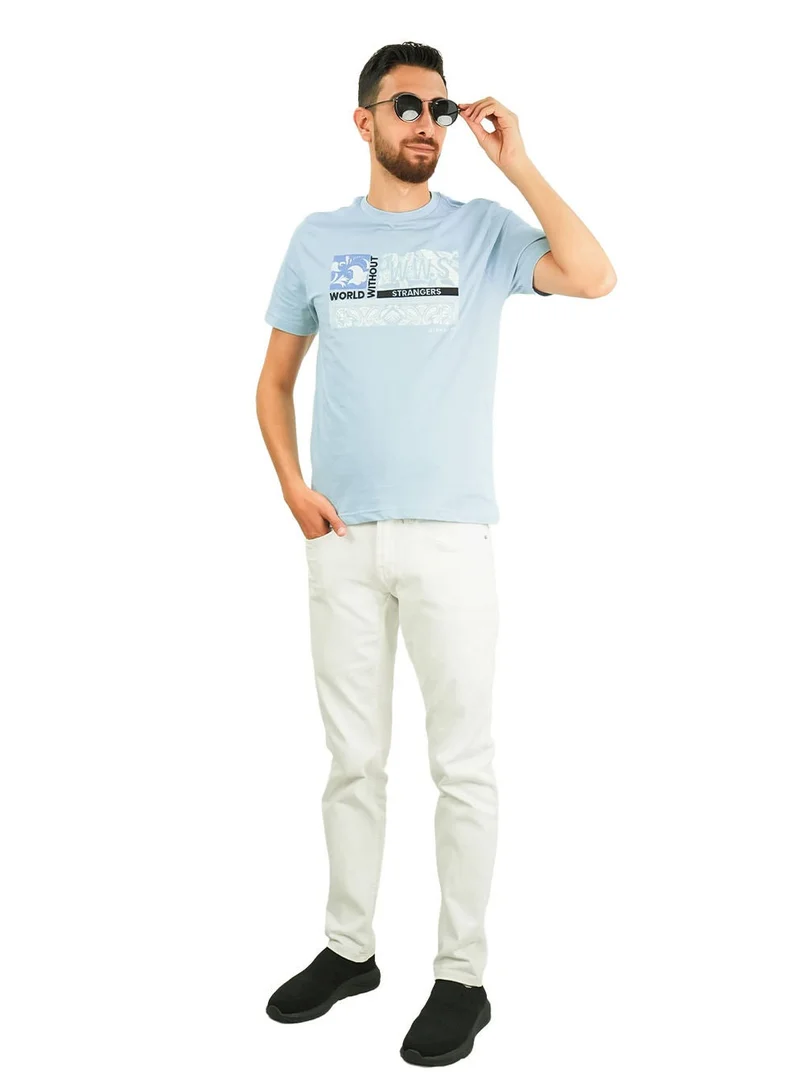GIORDANO  Men's World Without Strangers Print Tee - Slim Fit, Crew Neck, Cotton for Men | Best Price UAE