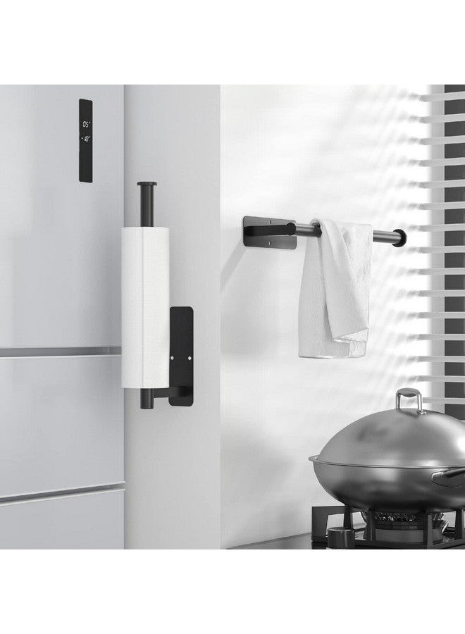 ASTOFLI Paper Towel Holder Under Cabinet No Drilling, Self Adhesive Paper Towel Holder Wall Mount for Kitchen Rack, Under Counter Napin Holder No Drill, RV, 304 Stainless Steel, Matte Black 2 Pack - Image 5