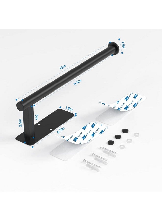 ASTOFLI Paper Towel Holder Under Cabinet No Drilling, Self Adhesive Paper Towel Holder Wall Mount for Kitchen Rack, Under Counter Napin Holder No Drill, RV, 304 Stainless Steel, Matte Black 2 Pack - Image 2