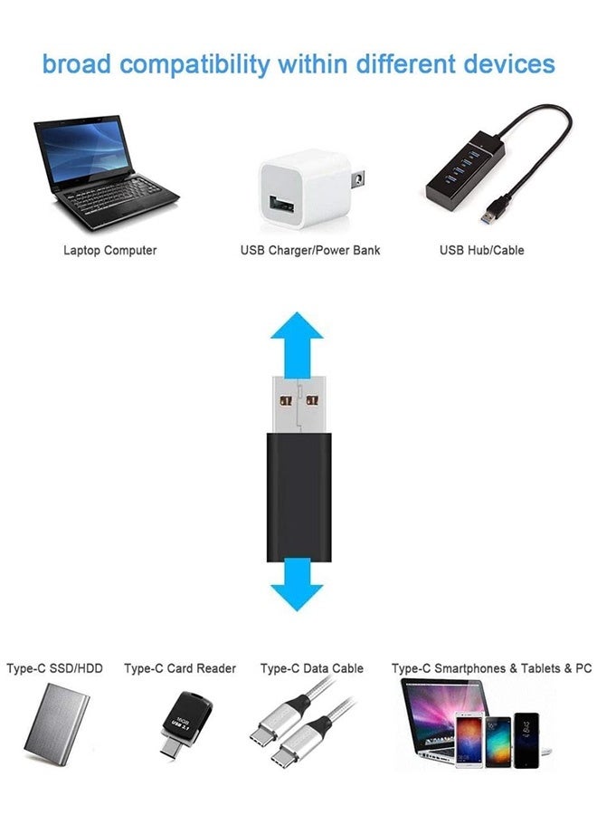 Tersely [6 Pack] USB C to USB 3.0 Adapter, Aluminium USB Type C (Female) to USB A (Male) Converter Fast Charging & Data Sync for iPhone 15,Android Auto,PC,Laptop,Sony,Samsung,Huawei,Xiaomi,JBL,Oculus, Google Pixel,LG & Wireless Earbuds,Headphones/Speakers - Image 2