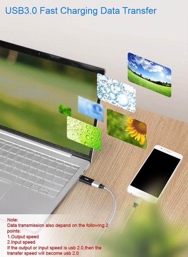 Tersely [6 Pack] USB C to USB 3.0 Adapter, Aluminium USB Type C (Female) to USB A (Male) Converter Fast Charging & Data Sync for iPhone 15,Android Auto,PC,Laptop,Sony,Samsung,Huawei,Xiaomi,JBL,Oculus, Google Pixel,LG & Wireless Earbuds,Headphones/Speakers - Image 4