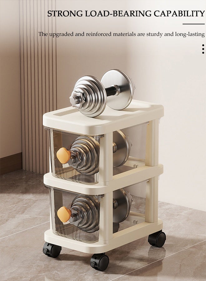 DUNISO 5-Tier Narrow Storage Cabinet with Movable Wheels Can Brake, Drawer Storage Cabinet Slim Plastic Organizer for Bathroom,Kitchen, Laundry, Ideal for Small Spaces - Image 5