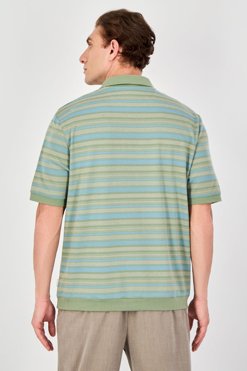 Rainforest Men Regular Fit Short Sleeve Stripe Polo Shirt, Multicolor - Image 3