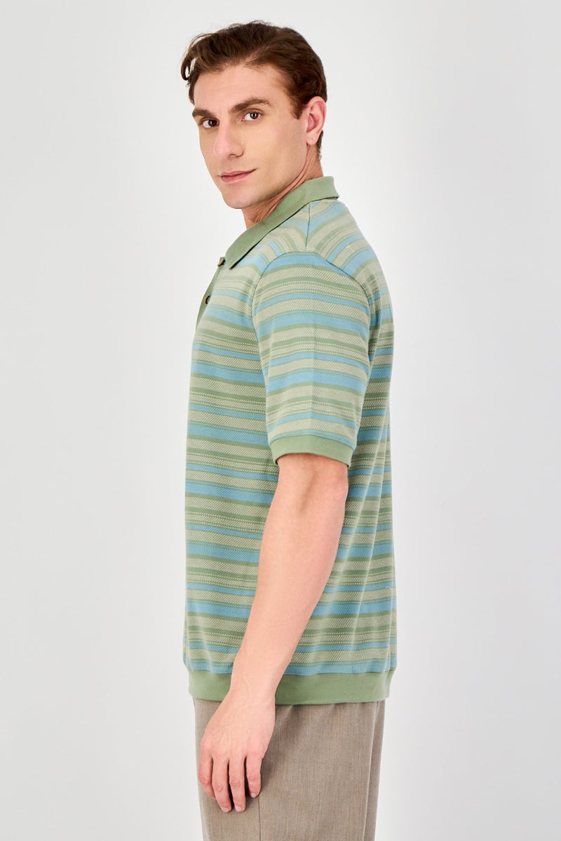 Rainforest Men Regular Fit Short Sleeve Stripe Polo Shirt, Multicolor - Image 2