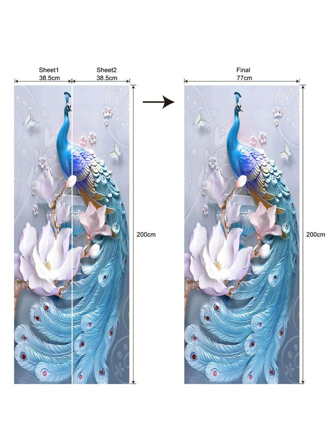 Bluejw Foreign Trade Goods 77/90cm Landscape Decoration Simulation Door Stickers Bedroom Living Room Door Renovation Pvc Wall Stickers A Generation Of Hair - Image 1