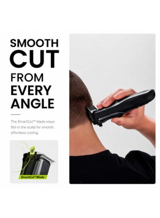 مجموعة قص الشعر الذاتية Clipper Kit 360 - قص الشعر الذاتي، بدون سلك، أسود، 10 مشط ملحق، شحن USB، بطارية طويلة العمر، العناية الذاتية، افعلها بنفسك، شفرات قابلة للغسل، قبضة سهلة، خفيفة الوزن - view 4