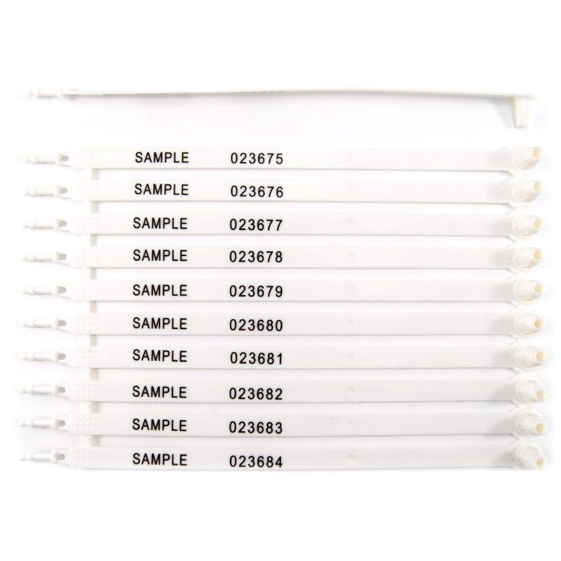 100 Plastic Security Seals for Truck Trailer - Numbered, Container, Load Seals (White)